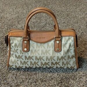 Michael Kors Signature Canvas Leather Trim Handbag